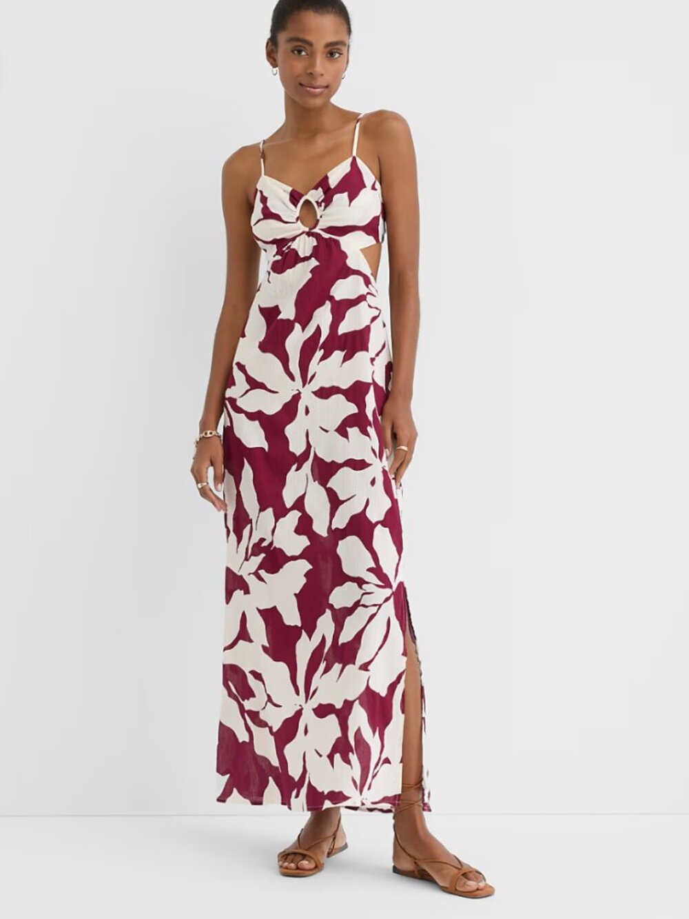 LOFT Beach Magnolia Open Back Keyhole Maxi Dress